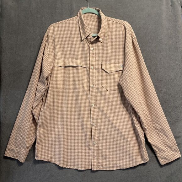 Huk Tide Point Button Down Fishing Shirt Mens Size L Outdoor Boating 30+UPF L/S - Picture 1 of 9